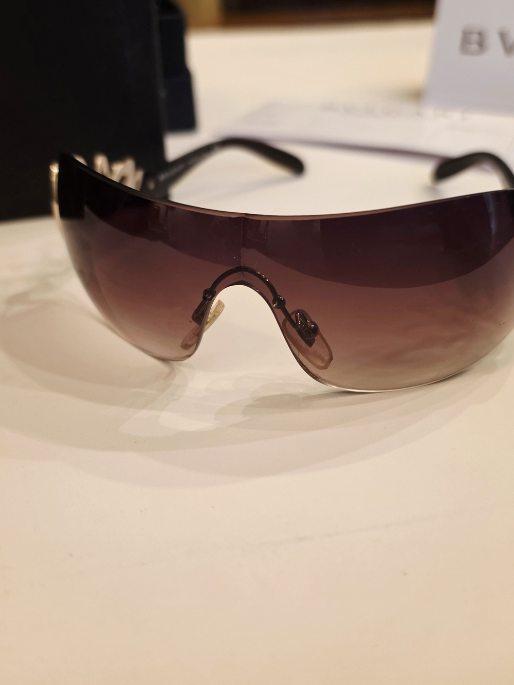 Bulgari Women's Brown Gradient Shield Sunglasses